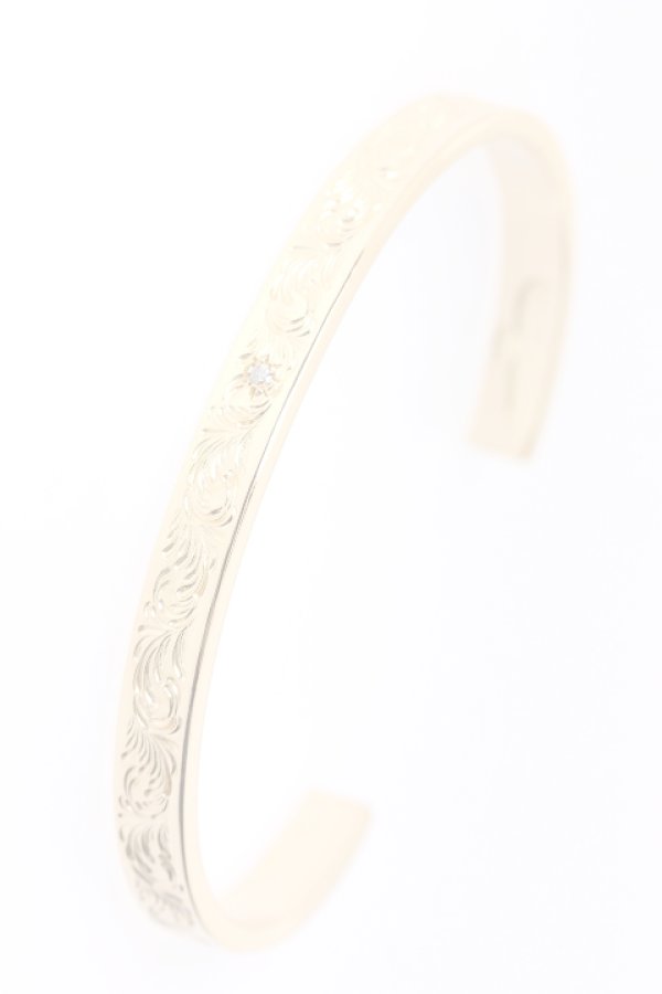 画像2:  {SOLD} Taro Washimi タロウ ワシミ 鷲見太郎 diamond 2mm × K18 Ｍ arabesque design 5mm bangle {WT-BRACELET-120-BJS}  :WTBRACELET-120-F  (2)