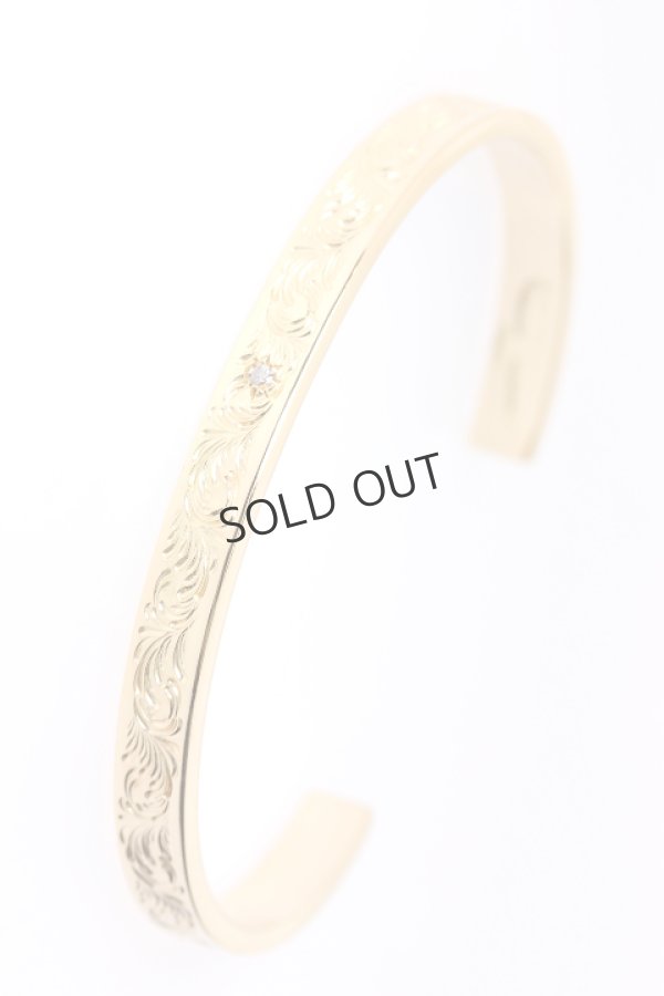 画像2: {SOLD}Taro Washimi タロウ ワシミ 鷲見太郎 diamond 2mm × K18 M arabesque design 5mm bangle{WT-BRACELET-120-BJS} (2)