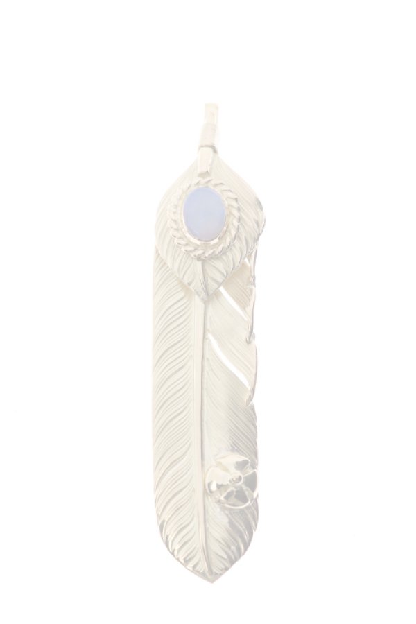 画像1:  {SOLD} Taro Washimi × TRAVIS WALKER（タロウ ワシミ × トラヴィスワーカー） L feather × heart feather × opal × Small Malibu Cross {-BJS}  :WTW-11-F  (1)