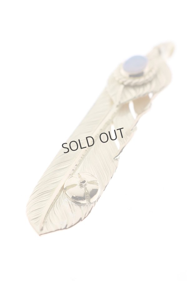 画像5: {SOLD}Taro Washimi × TRAVIS WALKER(タロウ ワシミ × トラヴィスワーカー) L feather × heart feather × opal × Small Malibu Cross{-BJS} (5)