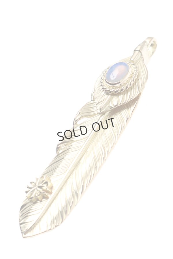 画像3: {SOLD}Taro Washimi × TRAVIS WALKER(タロウ ワシミ × トラヴィスワーカー) L feather × heart feather × opal × Small Valor Cross{-BJS} (3)