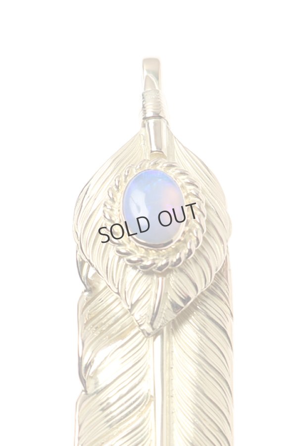 画像4: {SOLD}Taro Washimi × TRAVIS WALKER(タロウ ワシミ × トラヴィスワーカー) L feather × heart feather × opal × Small Valor Cross{-BJS} (4)