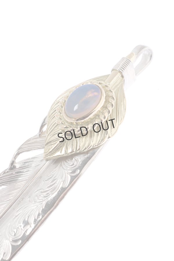 画像3: {SOLD}Taro Washimi × TRAVIS WALKER(タロウ ワシミ × トラヴィスワーカー) L feather × heart feather × opal × Small Valor Cross{-BJS} (3)