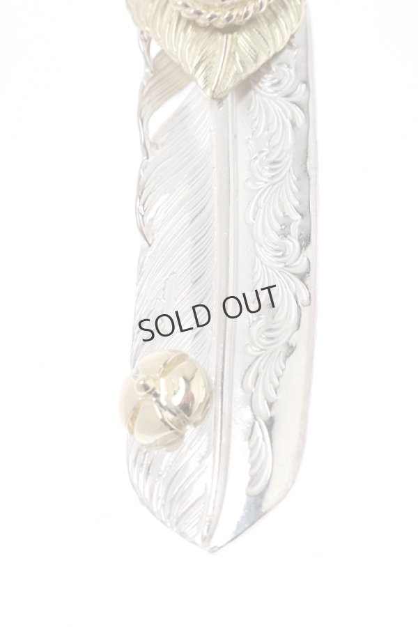 画像4: {SOLD}Taro Washimi × TRAVIS WALKER(タロウ ワシミ × トラヴィスワーカー) L feather × heart feather × opal × Small Malibu Cross{-BJS} (4)