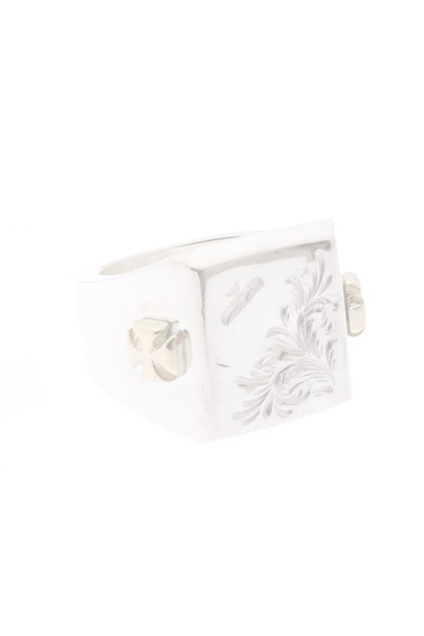画像2:  {SOLD} Taro Washimi × TRAVIS WALKER（タロウ ワシミ × トラヴィスワーカー） Canvas Ring w/Arabesque Design {-BJS}  :WTW-RING-21  (2)