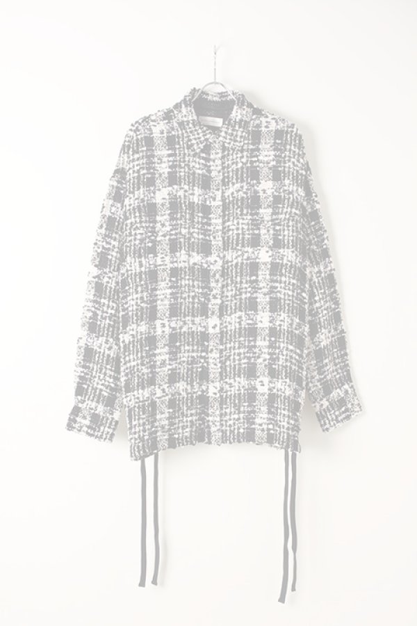 画像1:   FAITH CONNEXION フェイスコネクション LACED TWEED OVERSHIRT{X1803T00514-BLKWHT-AIA} (1)