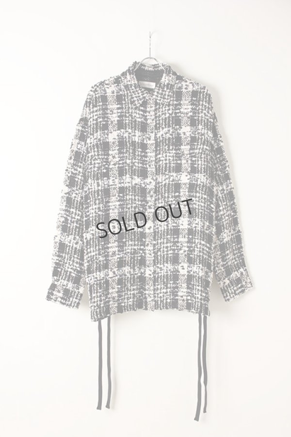 画像1: {SOLD}FAITH CONNEXION フェイスコネクション LACED TWEED OVERSHIRT{X1803T00514-BLKWHT-AIA} (1)