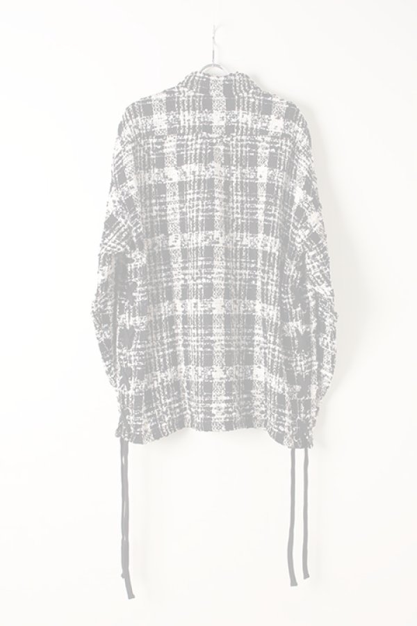 画像2:   FAITH CONNEXION フェイスコネクション LACED TWEED OVERSHIRT{X1803T00514-BLKWHT-AIA} (2)