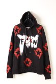 画像1: {SOLD}FAITH CONNEXION フェイスコネクション BLACK COTTON PAINTED HOODIE{X3360JFCXN4-BLK-AIA} (1)