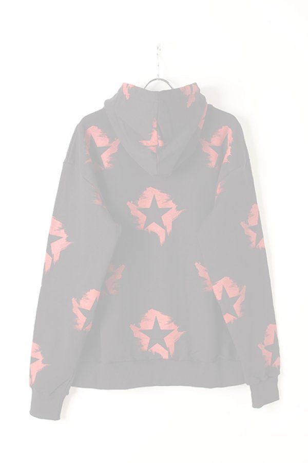 画像2:   FAITH CONNEXION フェイスコネクション BLACK COTTON PAINTED HOODIE{X3360JFCXN4-BLK-AIA} (2)