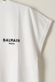 画像3: {SOLD}BALMAIN バルマン BF2 CROPPED SS BALMAIN FLOCK DETAIL T-SHIRT{XF0EE005BB01-GAB-BBS} (3)