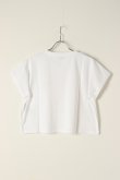 画像5: {SOLD}BALMAIN バルマン BF2 CROPPED SS BALMAIN FLOCK DETAIL T-SHIRT{XF0EE005BB01-GAB-BBS} (5)