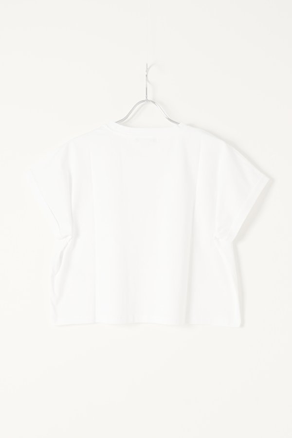 画像5:   BALMAIN バルマン BF2 CROPPED SS BALMAIN FLOCK DETAIL T-SHIRT{XF0EE005BB01-GAB-BBS} (5)