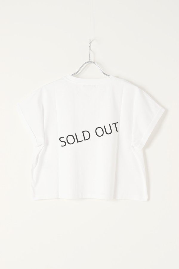 画像5: {SOLD}BALMAIN バルマン BF2 CROPPED SS BALMAIN FLOCK DETAIL T-SHIRT{XF0EE005BB01-GAB-BBS} (5)