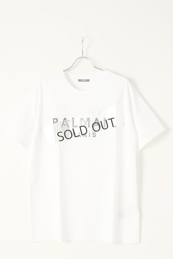 画像1: BALMAIN バルマン BH2 T-SHIRTS BULKY SILVER TAPE{XH0EG010BB48-GIM-BBS} (1)