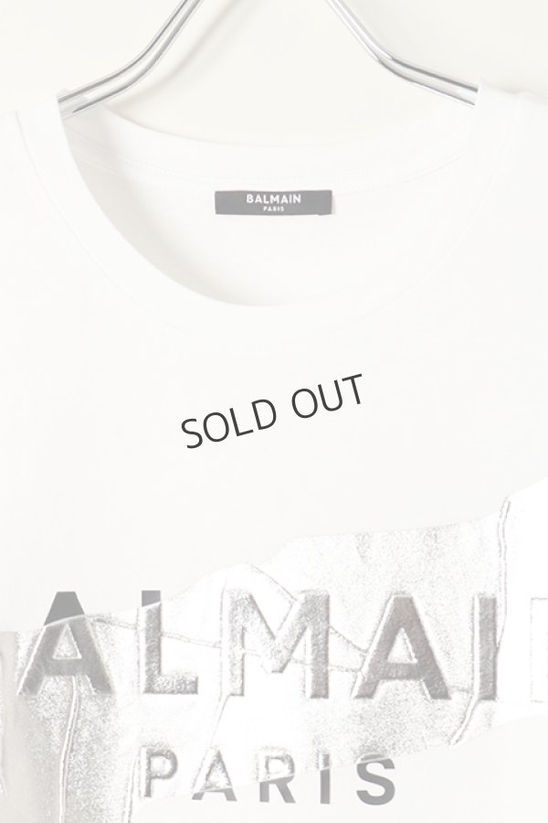 画像2: BALMAIN バルマン BH2 T-SHIRTS BULKY SILVER TAPE{XH0EG010BB48-GIM-BBS} (2)