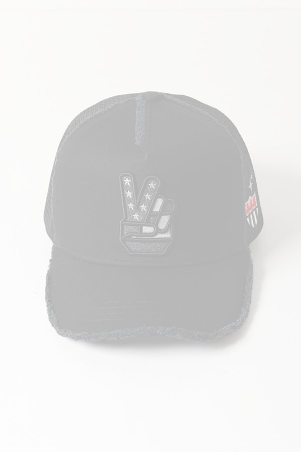 画像2:   YOSHINORI KOTAKE DESIGN ヨシノリコタケ メッシュキャップ YK3DE-PEACE BLK BLK BLK/SIL {-BES}  :YK-BES-06-F  (2)