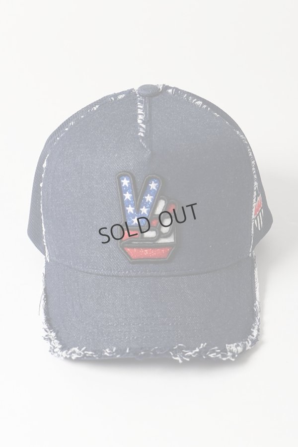 画像2: {SOLD}YOSHINORI KOTAKE DESIGN ヨシノリコタケ メッシュキャップ YK3DE-PEACE DNM NVY BLK/WHT{-BES} (2)