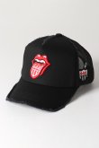画像1: YOSHINORI KOTAKE DESIGN ヨシノリコタケ メッシュキャップ ローリングストーンズデザイン YK3DE-RS444 BLK BLK RED/WHT THE ROLLING STONES{-BES} (1)