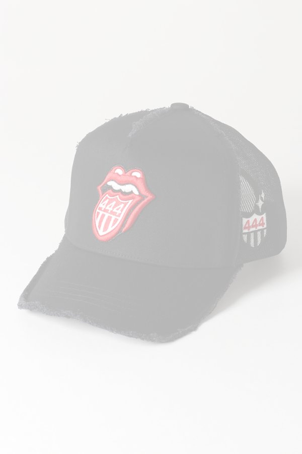 画像1:   YOSHINORI KOTAKE DESIGN ヨシノリコタケ メッシュキャップ ローリングストーンズデザイン YK3DE-RS444 BLK BLK RED/WHT THE ROLLING STONES {-BES}  :YK-BES-10-F  (1)