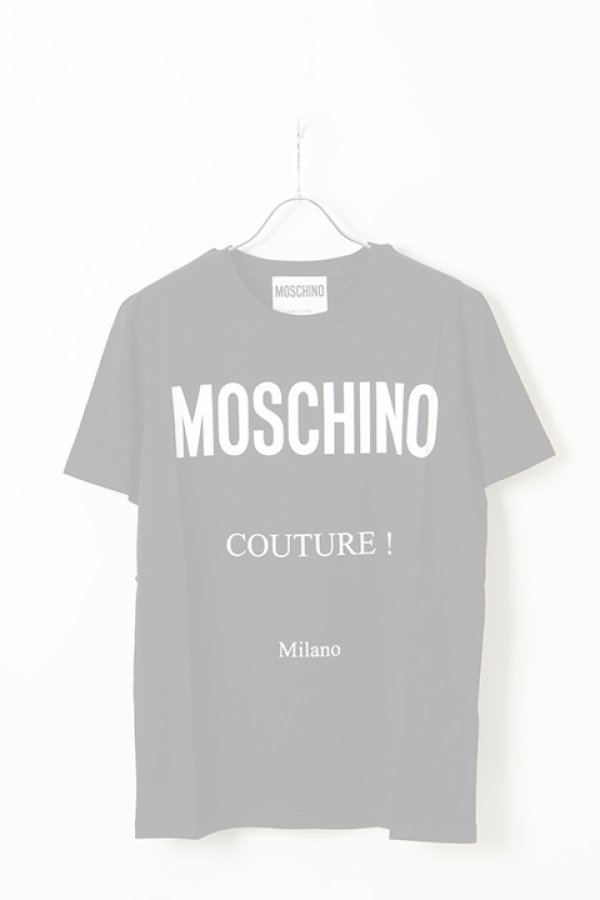 画像1:   MOSCHINO モスキーノ クチュールプリントコットンTシャツ{ZA07070240-1555-AIS} (1)