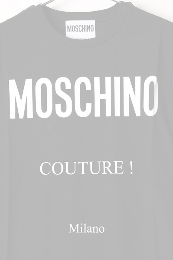 画像3:   MOSCHINO モスキーノ クチュールプリントコットンTシャツ{ZA07070240-1555-AIS} (3)