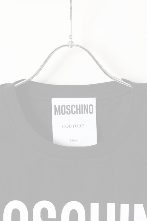 画像4:   MOSCHINO モスキーノ クチュールプリントコットンTシャツ{ZA07070240-1555-AIS} (4)