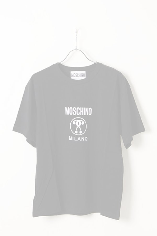 画像1:   MOSCHINO モスキーノ ダブルクエスチョンマークプリントジャージTシャツ{ZA07200240-1555-AIS} (1)