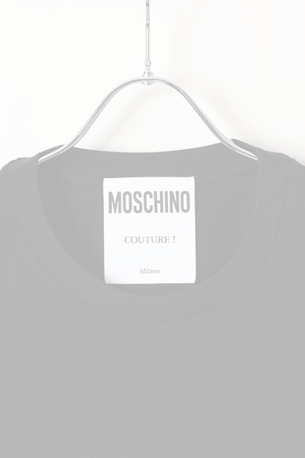 画像4:   MOSCHINO モスキーノ ダブルクエスチョンマークプリントジャージTシャツ{ZA07200240-1555-AIS} (4)