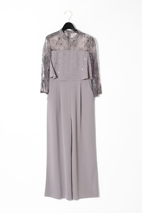 グレースコンチネンタル　ダイアグラム　刺繍ワイドサロペット GRACE CONTINENTAL 【グレースコンチネンタル】刺繍ワイドサロペット