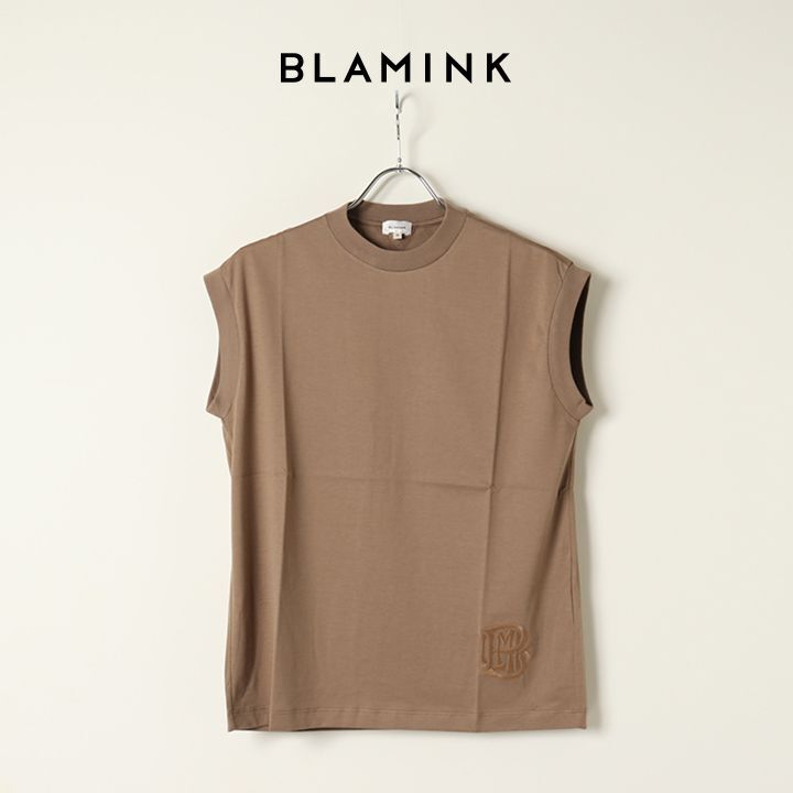 Regular item】BLAMINK ブラミンク コットンクルーネック刺繍