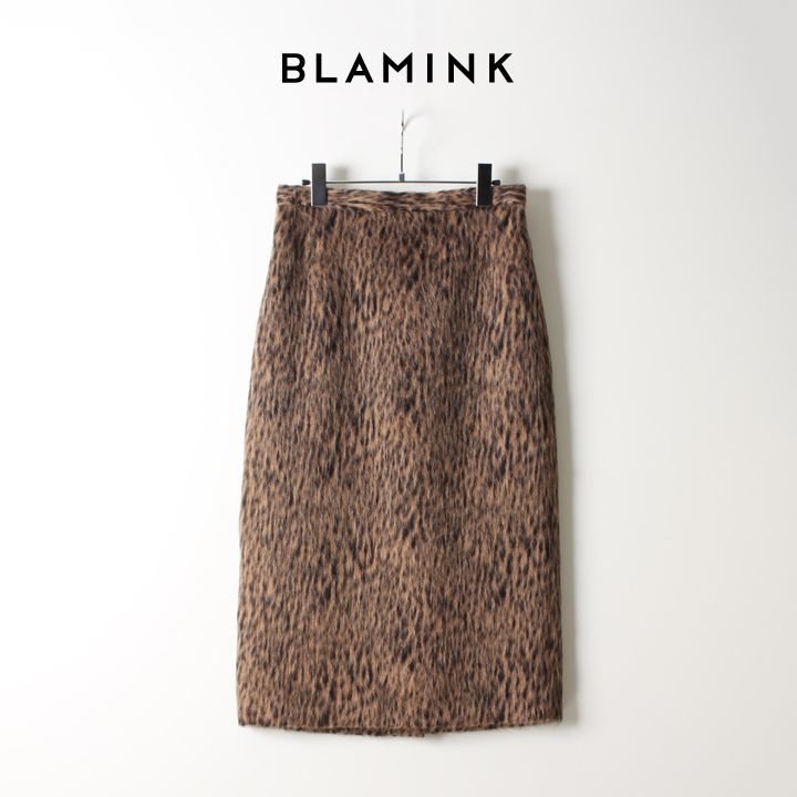 新品未使用 定価10.5万 BLAMINK ブラミンク ウールレオパードスカート