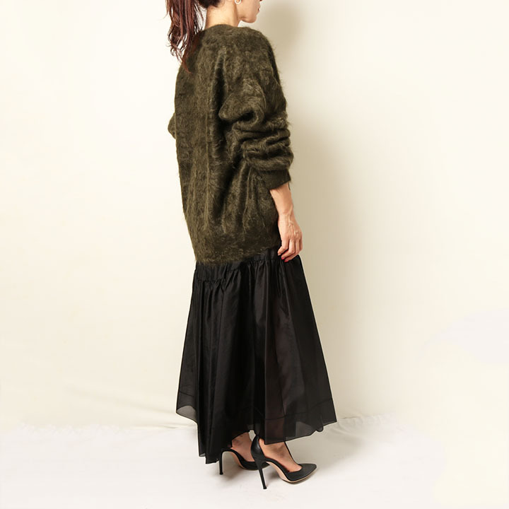 SOLD}BLAMINK ブラミンク FALL シルクギャザー ロングスカート{7924