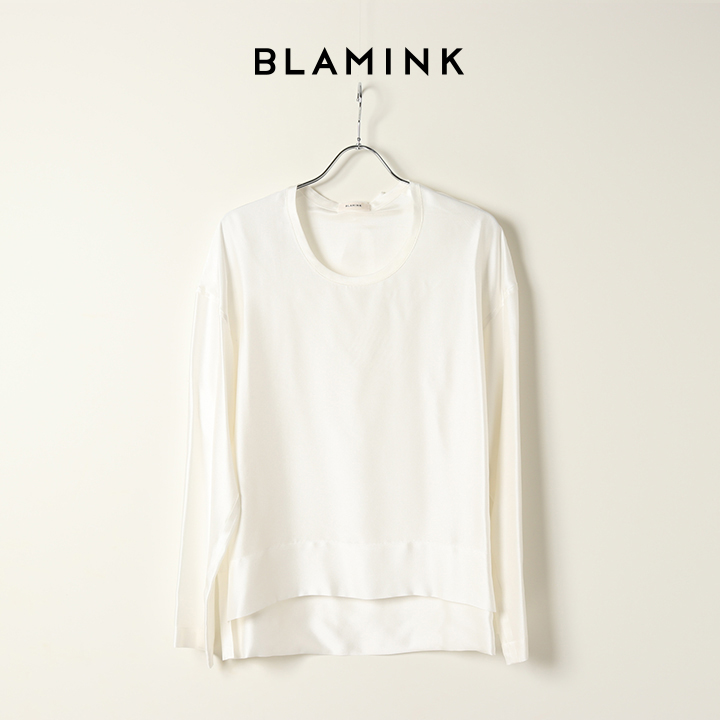 BLAMINK ブラミンク ストライププルオーバーシルクシャツ