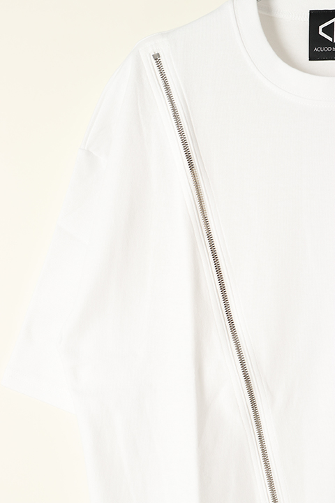 {SOLD}ACUOD by CHANU アクオド バイ チャヌ Diagonal Zip T-Shirts /  Tシャツ{AC-20SS-DZTS/AC-RGL-DZTS-BBS}