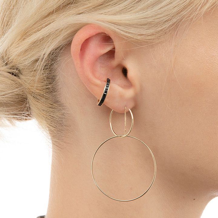 【ぼちぼっち】ヒロタカ　スクエアダイヤモンドイヤーカフ Square Diamond Ear Cuff ※シングル