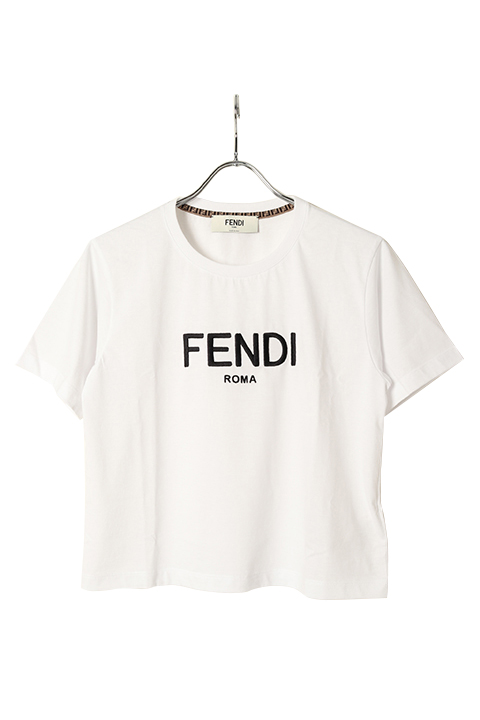 FENDI ホワイトコットンTシャツ