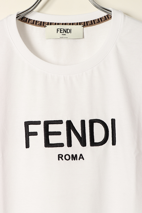 FENDI ホワイトコットンTシャツ