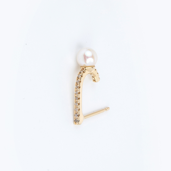 SOLD}Hirotaka ヒロタカ Diamond & Pearl Inner Hook Pierce(Yellow