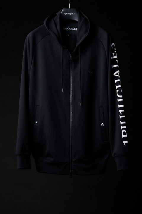 SOLD}1piu1uguale3 ウノピゥウノウグァーレトレ 113 SPORT THESAINT MAFIA ZIP UP PARKA  BLACK AIR BOOST{-BBS} underbar