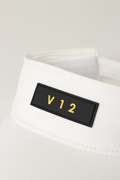 SOLD}V12 ヴィ・トゥエルヴ FRONT TAG VISOR{V122210-CP09-WHT-BBS} underbar